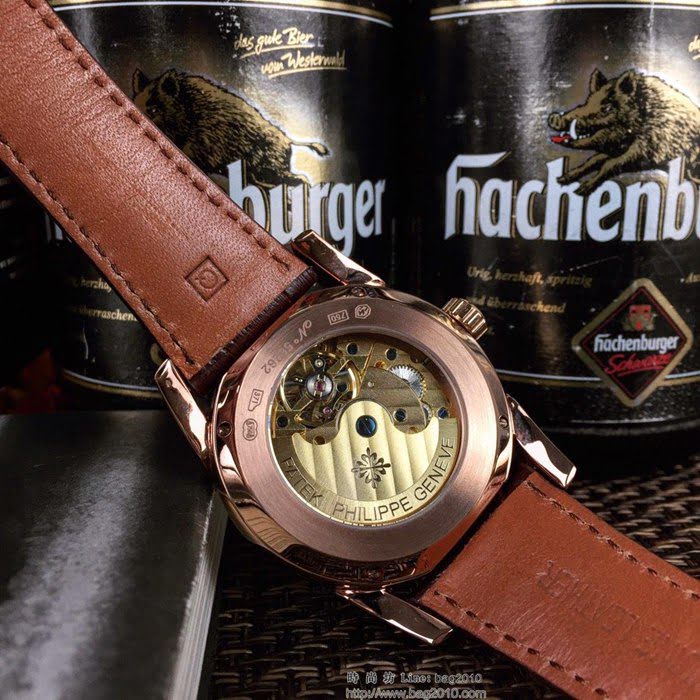 百達翡麗PATEK PHILPPE 全自動機械 牛皮錶帶 男士腕表  wssb3470